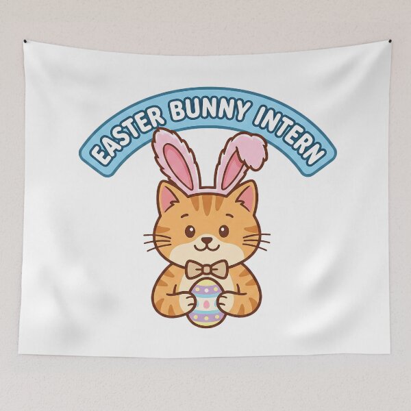Item preview, Easter Bunny Intern Cute Ginger Cat Egg designed and sold by DigitalAnnaBanana.