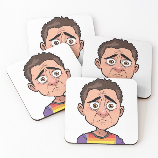Item preview, Exhausted Pride Rainbow Shirt Worried Man Art designed and sold by rainbowgremlin.