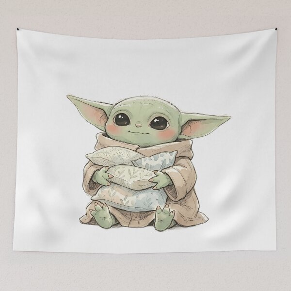 Artikelvorschau, BABY YODA MIT DEKORATIVEN KISSEN entworfen und verkauft von LIS AND MELIVERSO.