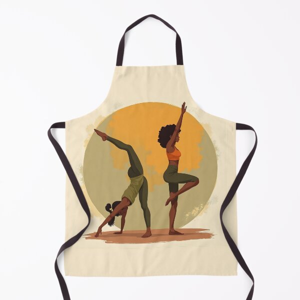 Item preview, Earth Tones Yoga - Two Women Practicing Oil Painting Art designed and sold by WowDezign.