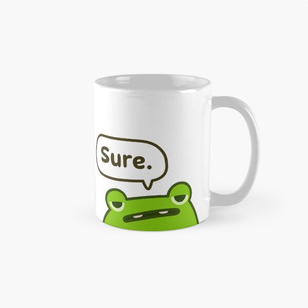 Item preview, Funny Frog Character with a Sarcastic Expression Saying Sure in a Speech Bubble designed and sold by Yael Weiss.