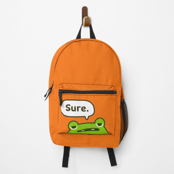 Item preview, Funny Frog Character with a Sarcastic Expression Saying Sure in a Speech Bubble designed and sold by Yael Weiss.