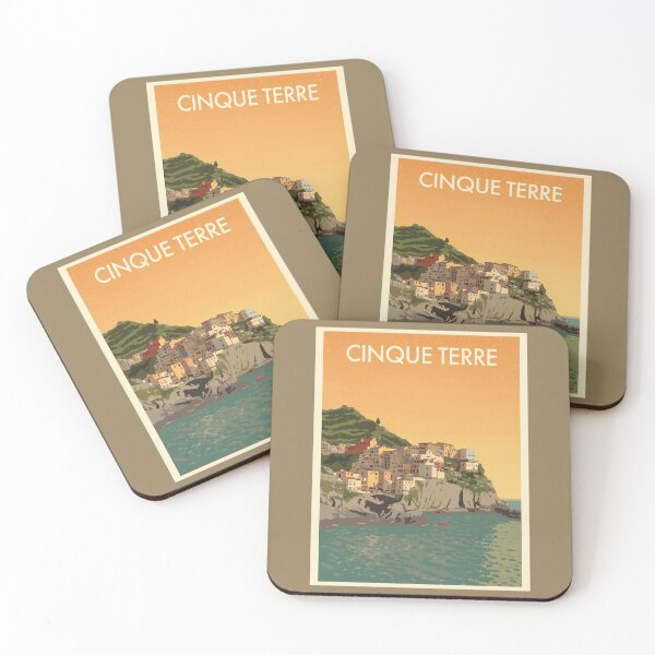 Item preview, Cinque Terre Vintage Poster | Italian Riviera Wall Art | Retro Italy Travel Print designed and sold by AM-little-shop.