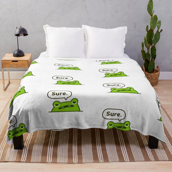Item preview, Funny Frog Character with a Sarcastic Expression Saying Sure in a Speech Bubble designed and sold by Yael Weiss.