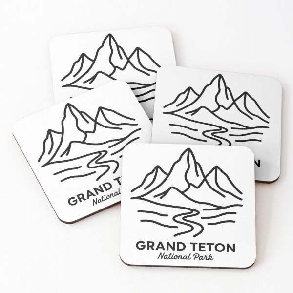 Item preview, Grand Teton National Park Line Art Illustration designed and sold by Stripe Wall Studio.