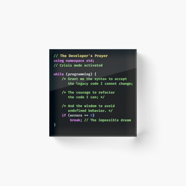 Item preview, Funny Programmer Developer's Prayer Legacy Code Refactor Coder Software Engineer Humor designed and sold by LagomCreative.