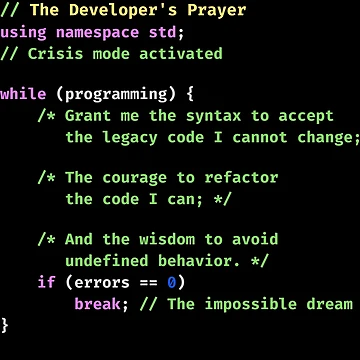 Artwork thumbnail, Funny Programmer Developer's Prayer Legacy Code Refactor Coder Software Engineer Humor by LagomCreative