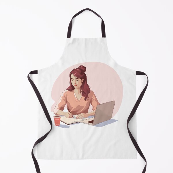 Item preview, Female freelancer studying and taking notes at workspace. designed and sold by Ms. Iryna.
