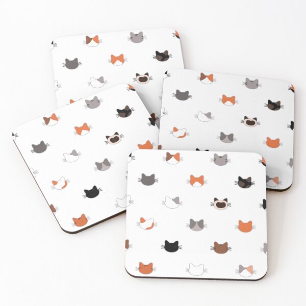 Item preview, Cute Cat Faces Pattern - Minimal Kitty Print designed and sold by Nesstitches.