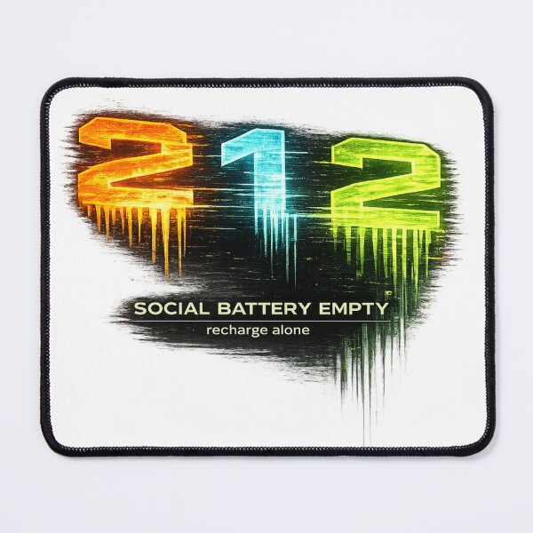 Item preview, 212 Social Battery Empty – Recharge Alone Funny Introvert Meme designed and sold by NAJURE.