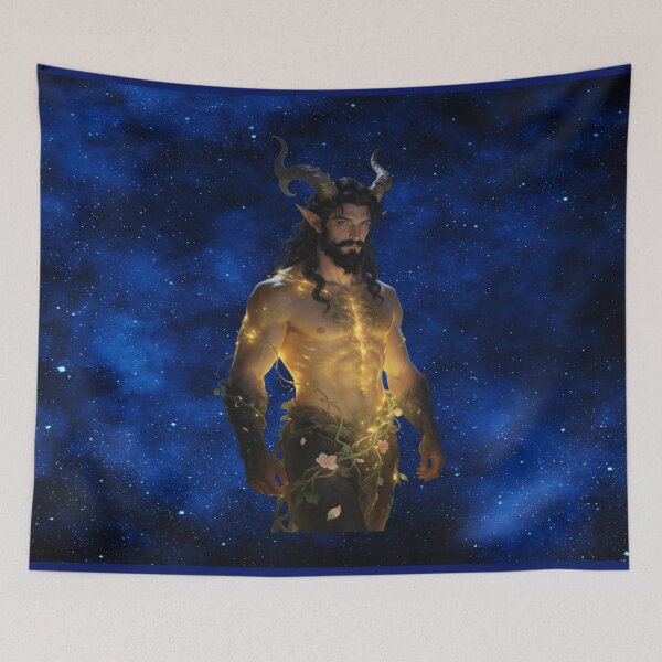 Item preview, Celestial Horned God – Radiant Lord of the Wild Cosmos designed and sold by MysticOzzy.