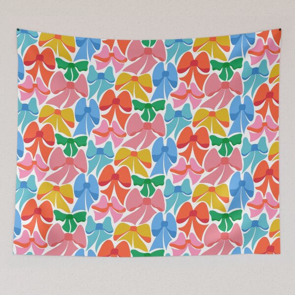 Item preview, Colorful Bow Pattern | Cute Retro Ribbon Bows in Bright Playful Colors designed and sold by Carrie Cantwell Art.