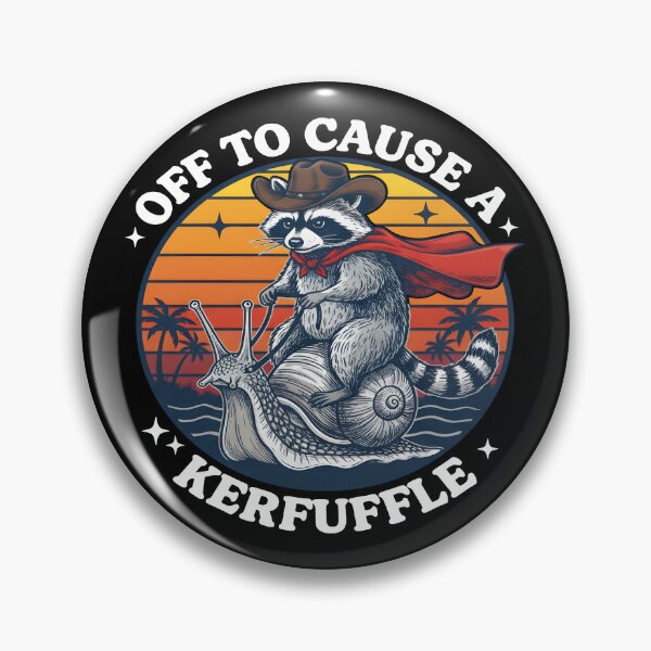 Item preview, Off to Cause A Kerfuffle Feral Cowboy Raccoon Riding Snail designed and sold by RigyIllustrates.
