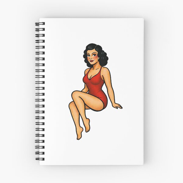 Item preview, Traditional Pin-Up Girl Tattoo – Classic Old School Flash Design designed and sold by Scandi-Design.