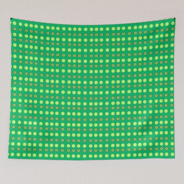 Item preview, Yellow Cogs and Lime Octagons on Green background pattern designed and sold by fev-rocks.