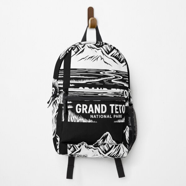 Item preview, Grand Teton National Park Landscape Line Art Illustration - White designed and sold by Stripe Wall Studio.
