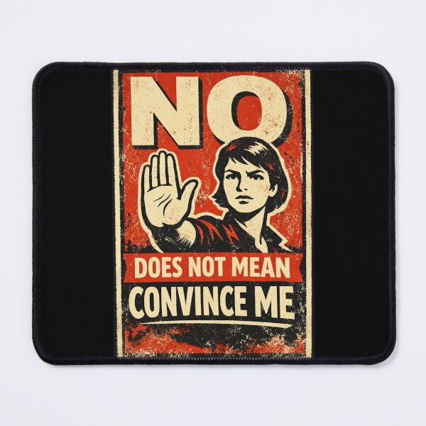 Item preview, No Does Not Mean Convince Me – Vintage Retro Protest Poster T-Shirt designed and sold by AMICO77.