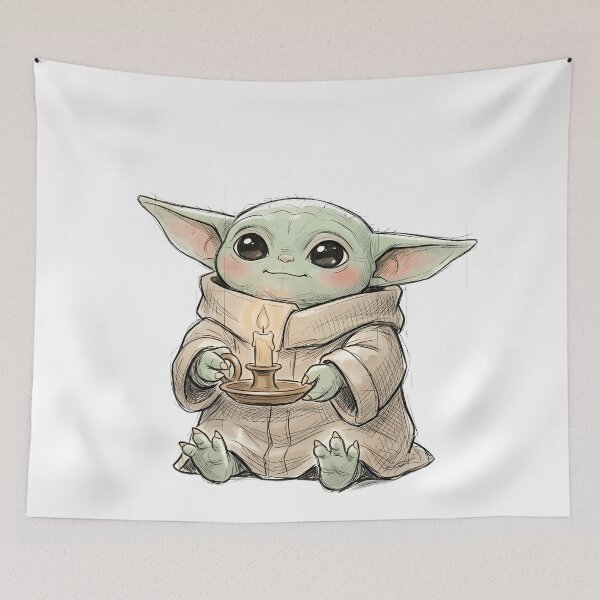 Item preview, BABY YODA WITH CANDLE HOLDER designed and sold by LIS AND MELIVERSO.