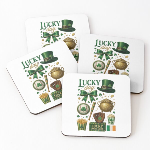 Item preview, Lucky Day St. Patrick's Day Illustration | Irish Luck Pot of Gold and Baseball Graphics designed and sold by Colorful-Garden.