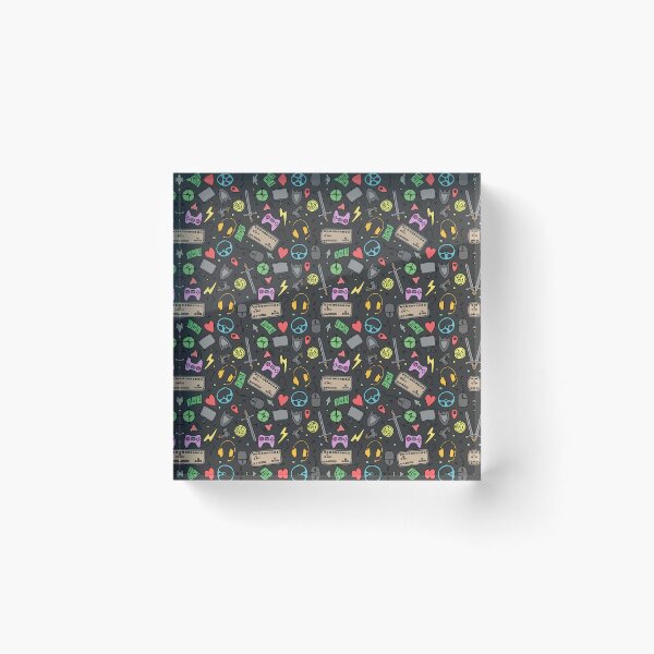 Item preview, Colorful Retro Gaming Doodle Pattern For Gaming Lover designed and sold by Bawek85Designs.