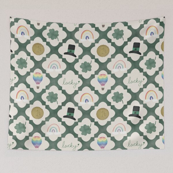 Item preview, Whimsical St. Patrick’s Day Lucky Shamrock Pattern designed and sold by Seamlessly Buffalo.