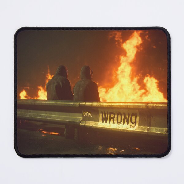 Item preview, Roadside Attraction Two Figures Observing a Raging Fire designed and sold by AHumanInTheLoop.