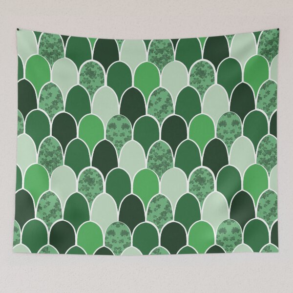 Item preview, Modern Emerald Green Plaid and Scallops designed and sold by Seamlessly Buffalo.