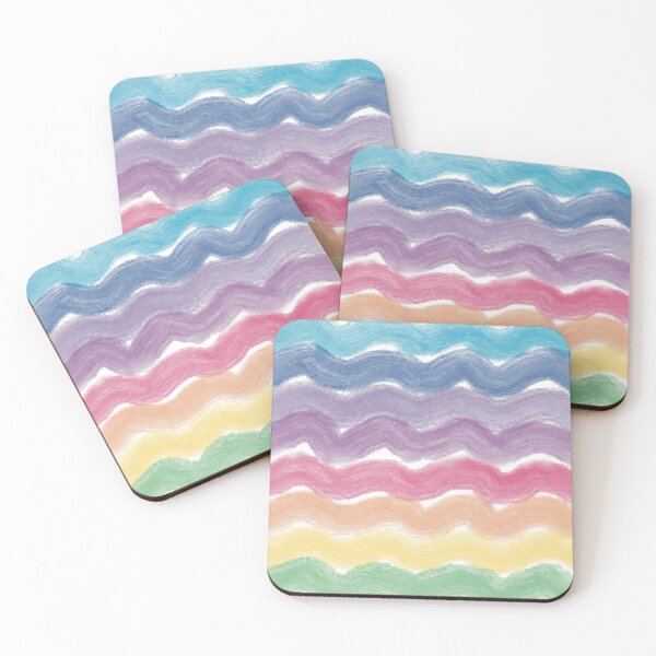 Item preview, Vibrant Pastel Rainbow Watercolor Waves designed and sold by Seamlessly Buffalo.
