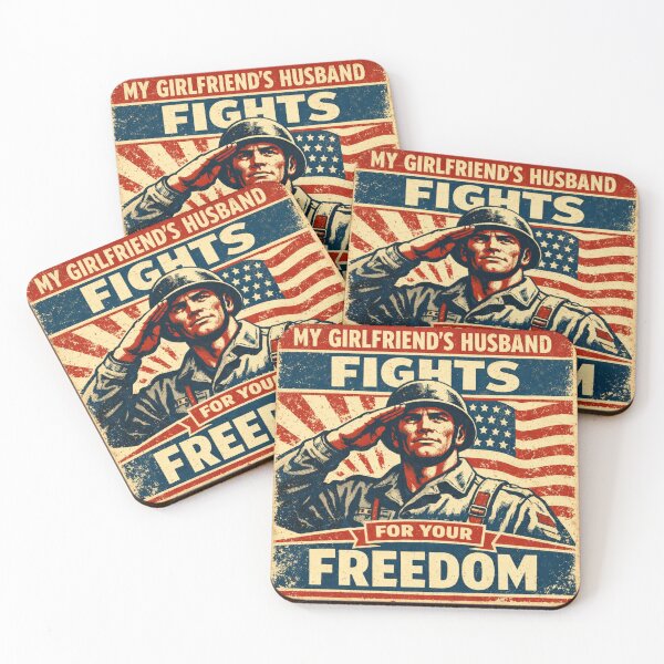 Item preview, My Girlfriend’s Husband Fights For Your Freedom – Vintage Military Propaganda T-Shirt designed and sold by AMICO77.