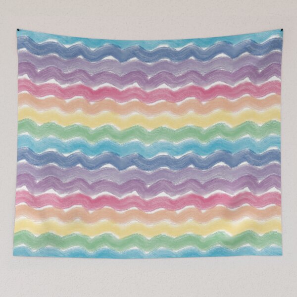 Item preview, Vibrant Pastel Rainbow Watercolor Waves designed and sold by Seamlessly Buffalo.