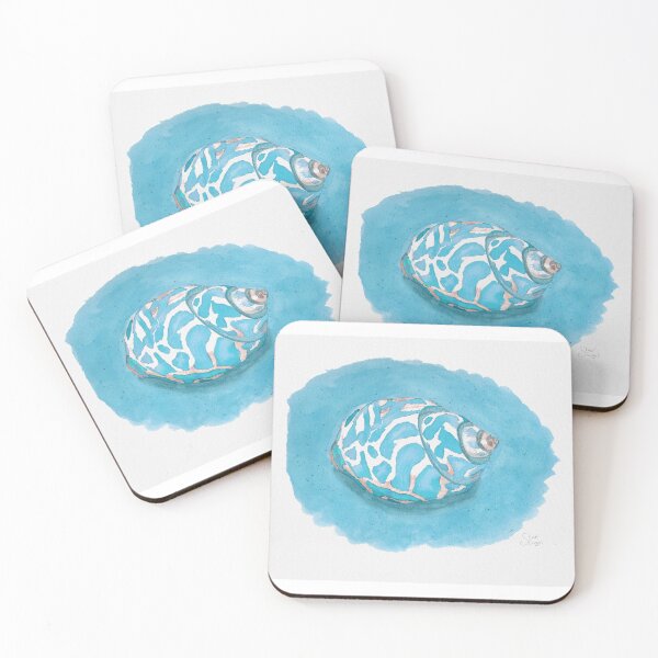 Item preview, Watercolor Spotted Seashell- Teal designed and sold by Sheri-Engel.