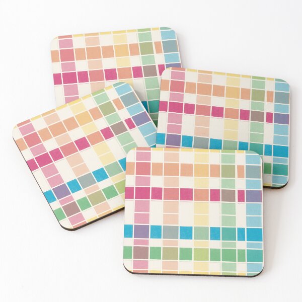 Item preview, Vibrant Pastel Rainbow Watercolor Squares designed and sold by Seamlessly Buffalo.