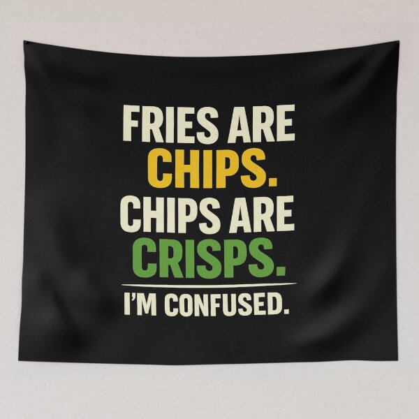 Item preview, Fries Are Chips Chips Are Crisps Food Confusion Design designed and sold by CELTIC-DESIGNS.