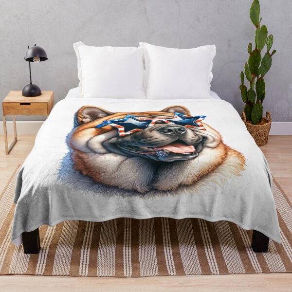 Item preview, Patriotic Akita Dog with American Star Sunglasses – Funny 4th of July USA Dog designed and sold by Polarisofficial.