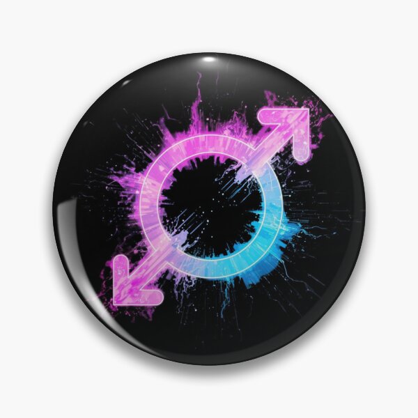 Item preview, Neon Transgender Symbol Cosmic Energy Splatter designed and sold by rainbowgremlin.