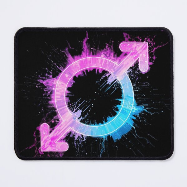 Item preview, Neon Transgender Symbol Cosmic Energy Splatter designed and sold by rainbowgremlin.