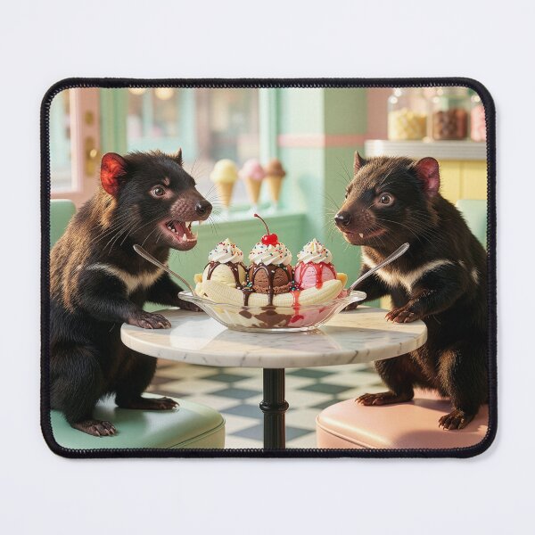 Item preview, Quarrelsome Tasmanian Devils Might Share Banana Split designed and sold by Tridentulus.