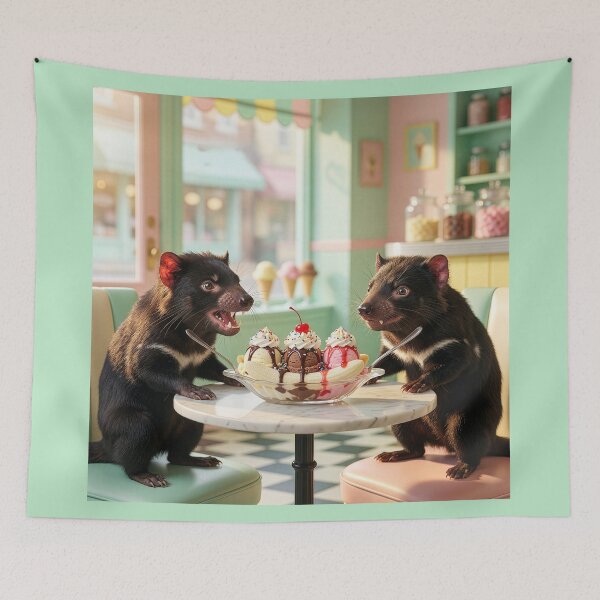 Item preview, Quarrelsome Tasmanian Devils Might Share Banana Split designed and sold by Tridentulus.