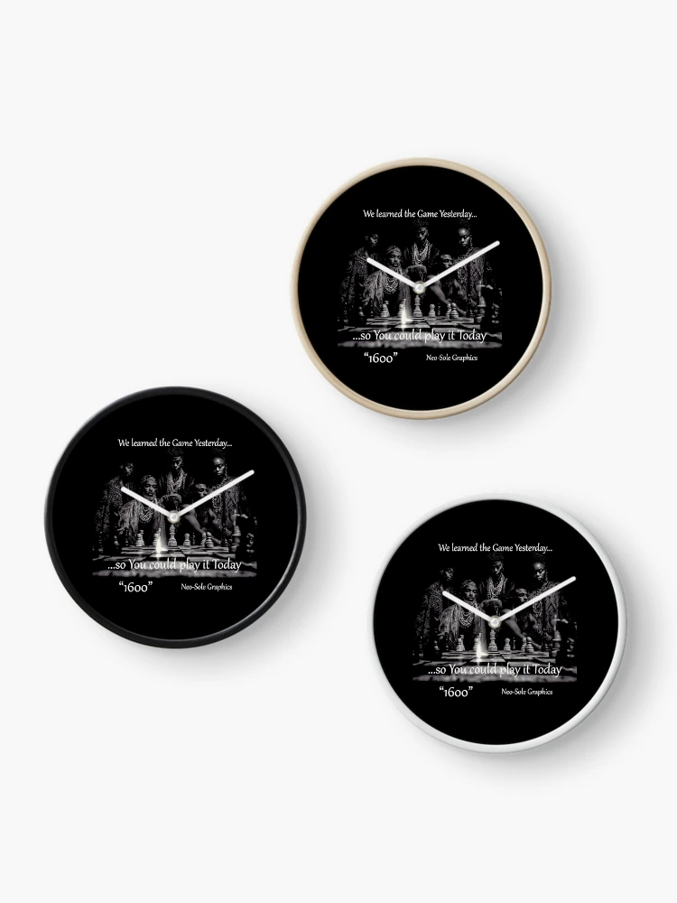 Thumbnail 3 of 4, Clock, Chessboard designed and sold by NeoSoleGraphics.