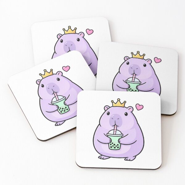Item preview, Royal Capybara with boba tea designed and sold by CeliaZnx.