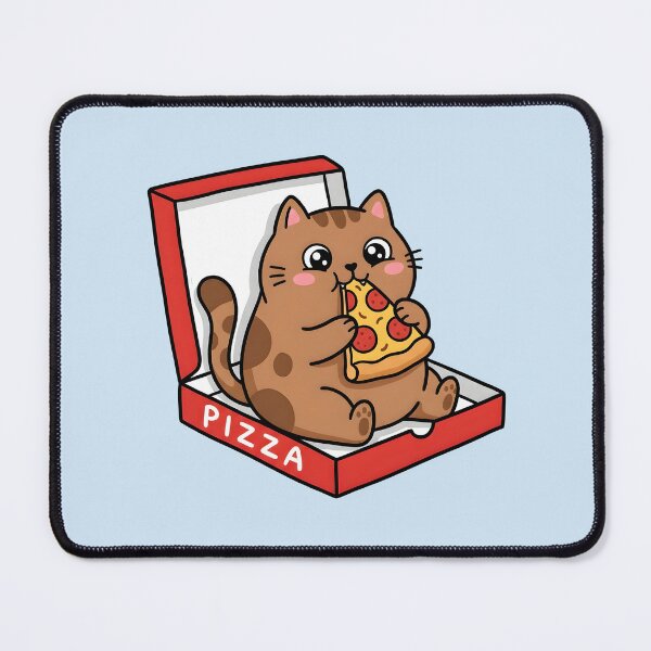 Item preview, cute cat eating pizza designed and sold by aeaeaeae.