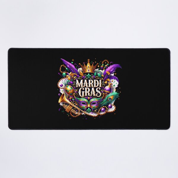 Item preview, Mardi Gras Carnival Mask & Beads – Festive Purple Green Gold Mardi Gras Art for Shirts, Stickers & Gifts designed and sold by artedigital99.