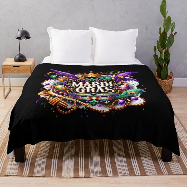 Item preview, Mardi Gras Carnival Mask & Beads – Festive Purple Green Gold Mardi Gras Art for Shirts, Stickers & Gifts designed and sold by artedigital99.