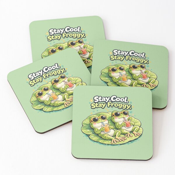 Item preview,  Funny green frogs. Stay Cool. Stay Froggy. designed and sold by Natart1004.