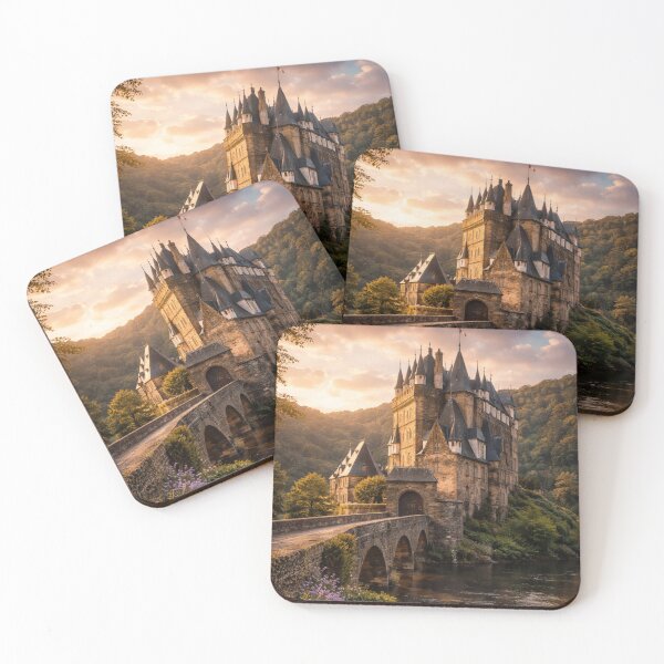 Item preview, Medieval castle illuminated at sunset designed and sold by JuViRo.