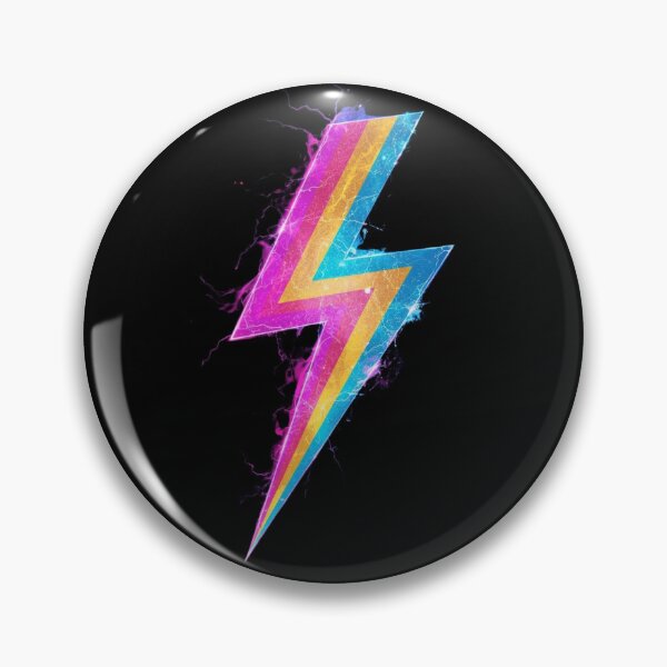 Item preview, Pansexual Pride Lightning Bolt Neon Glow Art designed and sold by rainbowgremlin.