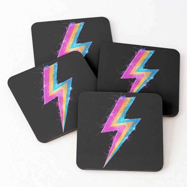 Item preview, Pansexual Pride Lightning Bolt Neon Glow Art designed and sold by rainbowgremlin.