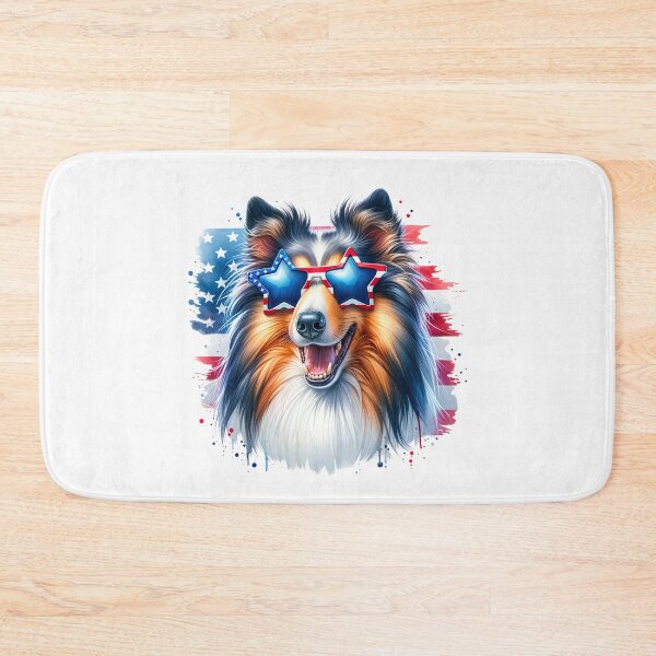 Item preview, Patriotic Shetland Sheepdog with Star Sunglasses – 4th of July American Flag Sheltie designed and sold by Polarisofficial.