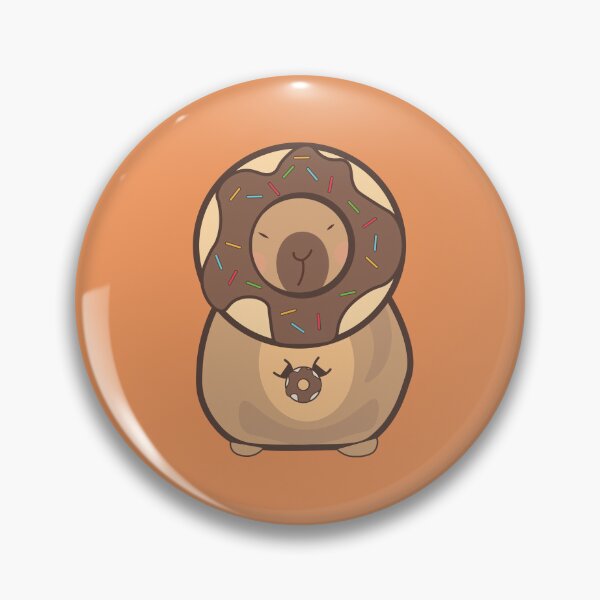 Item preview, Kawaii Capybara with a choclate donut designed and sold by Pluffi.