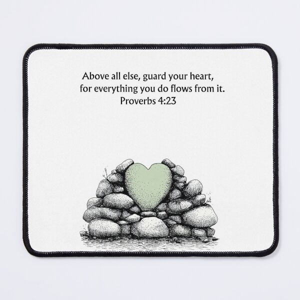 Item preview, Proverbs 4:23 Bible Verse Wall Art – Inspirational Christian Scripture – “Guard Your Heart” Faith Decor designed and sold by QuietBibleLines.